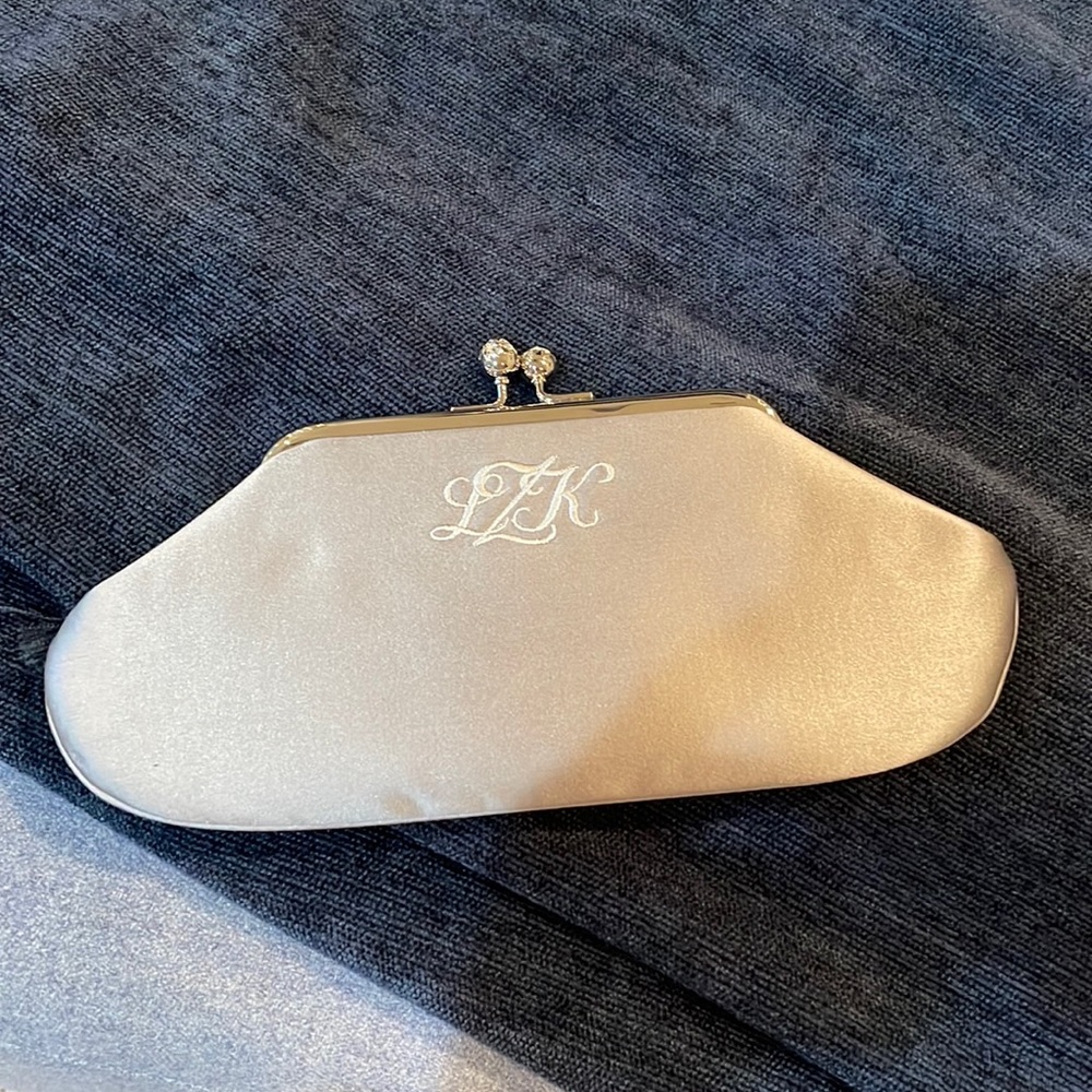 COPY - Bespoke Anya Hindmarch satin clutch.